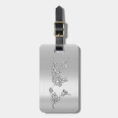 Weltkarte Gray Graue Anschrift Name Elegant Gepäckanhänger (Vorderseite vertikal)