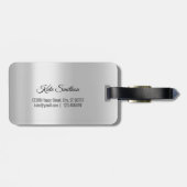 Weltkarte Gray Graue Anschrift Name Elegant Gepäckanhänger (Rückseite horizontal)