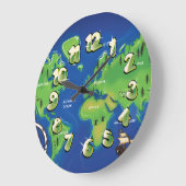 Weltkarte Große Wanduhr (Winkel)