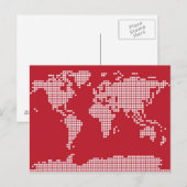 Weltkarte - Herz Postkarte (Vorne/Hinten)