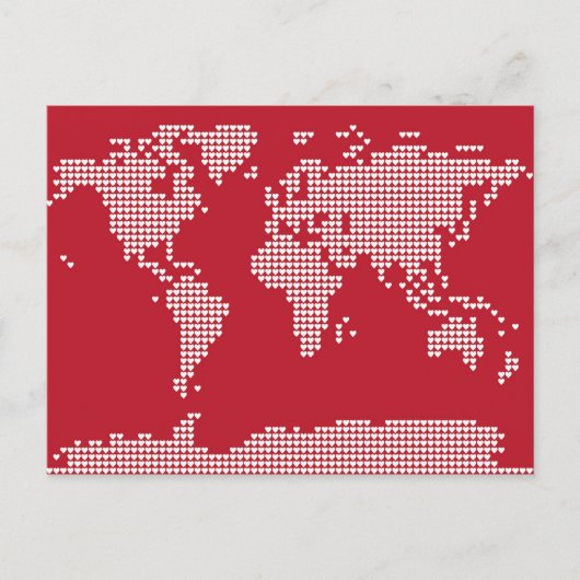 Weltkarte - Herz Postkarte (Vorderseite)