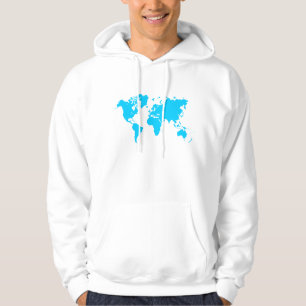 Weltkarte - Himmelblau Hoodie
