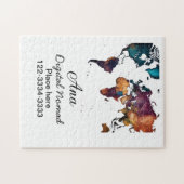 Weltkarte hinzufügen Name Text Ort Stadtrandtelefo Puzzle (Horizontal)