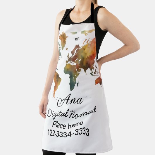 Weltkarte hinzufügen Name Text Ort Stadtrandtelefo Schürze (InSitu)