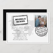 Weltkarte-Hochzeit in Urlaubsort-Engagement-Partei Einladung (Vorne/Hinten)