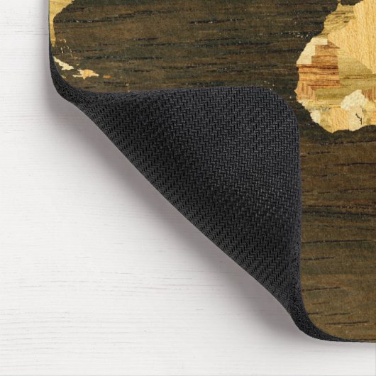 Weltkarte Holz Mousepad (Ecke)