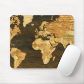 Weltkarte Holz Mousepad (Mit Mouse)