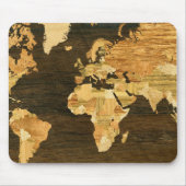 Weltkarte Holz Mousepad (Vorne)