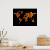 Weltkarte - Holzstruktur Poster (Küche)