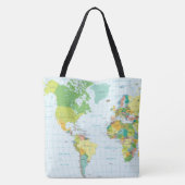 Weltkarte - Ich war nicht überall... Tasche (Rückseite)