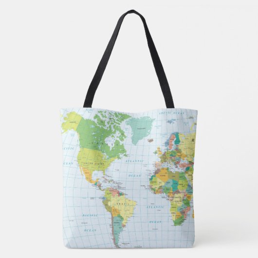 Weltkarte - Ich war nicht überall... Tasche (Rückseite)