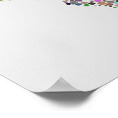 Weltkarte im Nebel-Filter und grauer Hintergrund Poster (Ecke)