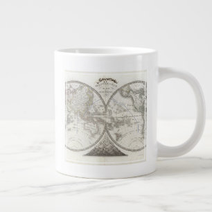Weltkarte in 2 Hemisphären Jumbo-Tasse
