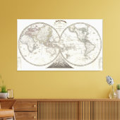 Weltkarte in 2 Hemisphären Leinwanddruck (Insitu (Wohnzimmer))