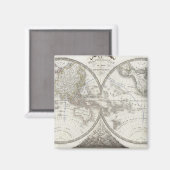 Weltkarte in 2 Hemisphären Magnet (Vorderseite/Rückseite)