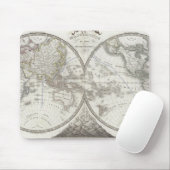 Weltkarte in 2 Hemisphären Mousepad (Mit Mouse)