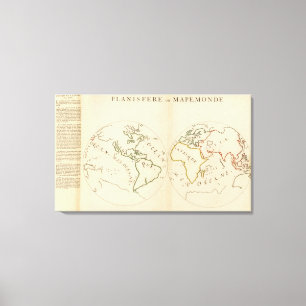 Weltkarte in 4 Teilen Leinwanddruck