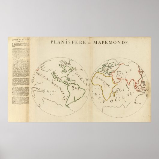 Weltkarte in 4 Teilen Poster (Vorne)