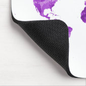 Weltkarte in Aquarell 08 Lila Mousepad (Ecke)