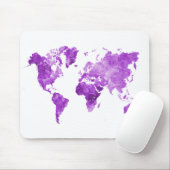 Weltkarte in Aquarell 08 Lila Mousepad (Mit Mouse)