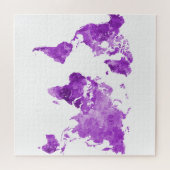Weltkarte in Aquarell 08 Lila Puzzle (Horizontal)