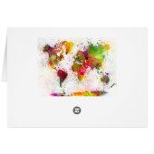 Weltkarte in Aquarell, Gelb und Grün (Rückseite Horizontal)