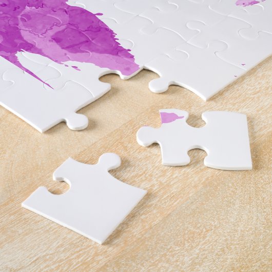 Weltkarte in Aquarell Lila Puzzle (Seite)