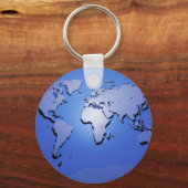 Weltkarte in Blau Schlüsselanhänger (Vorderseite)