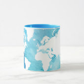 Weltkarte in den Watercolor-Blues Tasse (Zentrum)