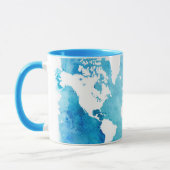 Weltkarte in den Watercolor-Blues Tasse (Links)