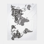 Weltkarte in der Typografie Fleecedecke (Vorderseite)