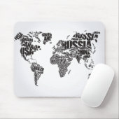 Weltkarte in der Typografie Mousepad (Mit Mouse)