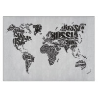 Weltkarte in der Typografie