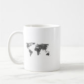 Weltkarte in Grau, die Weltkarte _1 Kaffeetasse (Links)