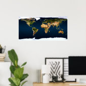 Weltkarte in Naturfarben durch heilende Liebe Poster (Heimbüro)