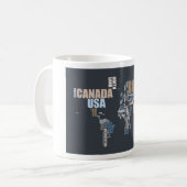 Weltkarte in Worten Kaffeetasse (Vorderseite Links)