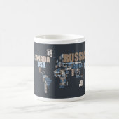 Weltkarte in Worten Kaffeetasse (Mittel)
