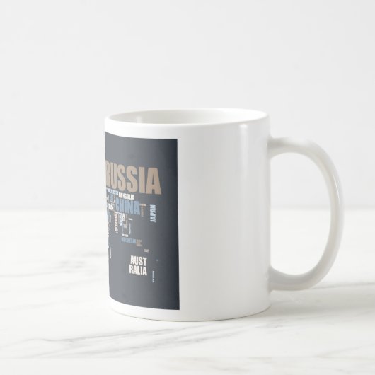 Weltkarte in Worten Kaffeetasse (Rechts)