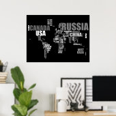 Weltkarte in Worten Poster (Heimbüro)