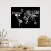 Weltkarte in Worten Poster (Küche)