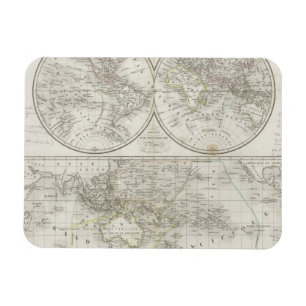 Weltkarte in zwei Hemisphären Magnet