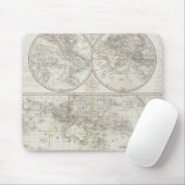 Weltkarte in zwei Hemisphären Mousepad (Mit Mouse)