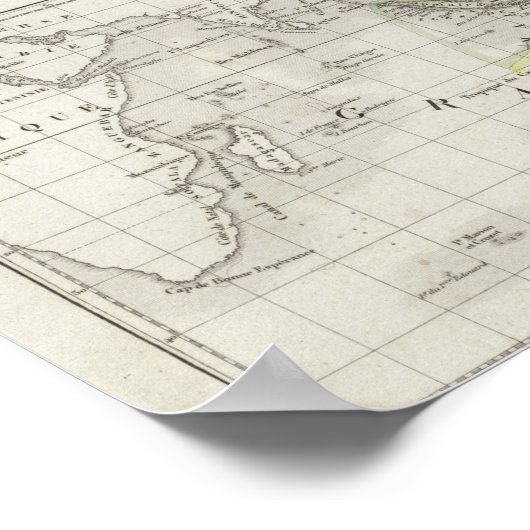 Weltkarte in zwei Hemisphären Poster (Ecke)