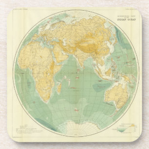 Weltkarte Indischer Ozean, Europa, Asien, Afrika Getränkeuntersetzer