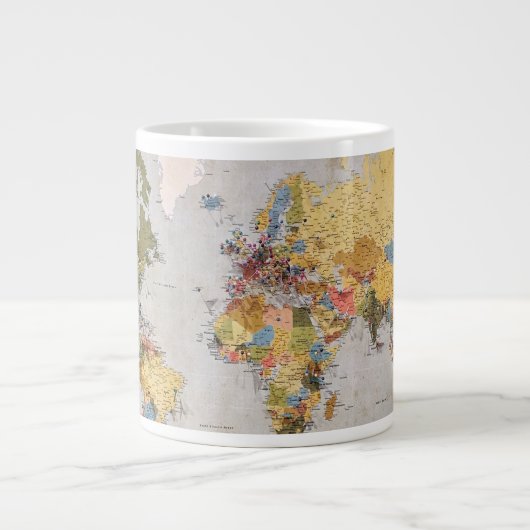 Weltkarte Jumbo-Tasse (Vorderseite)