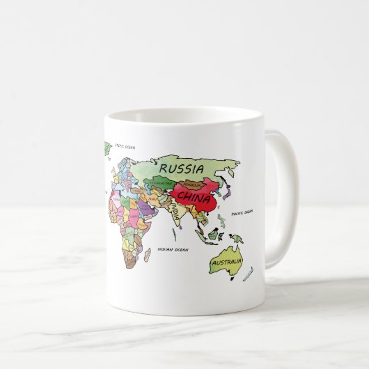 Weltkarte Kaffeetasse (VorderseiteRechts)