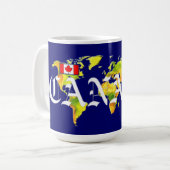 WELTKARTE KANADA KAFFEETASSE (Vorderseite Links)