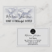 Weltkarte Karte Globe Karte Reiseagentur Grau Logo (Vorne/Hinten)