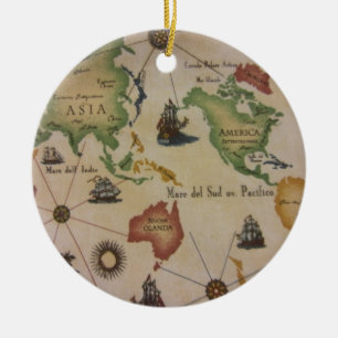 Weltkarte Keramikornament