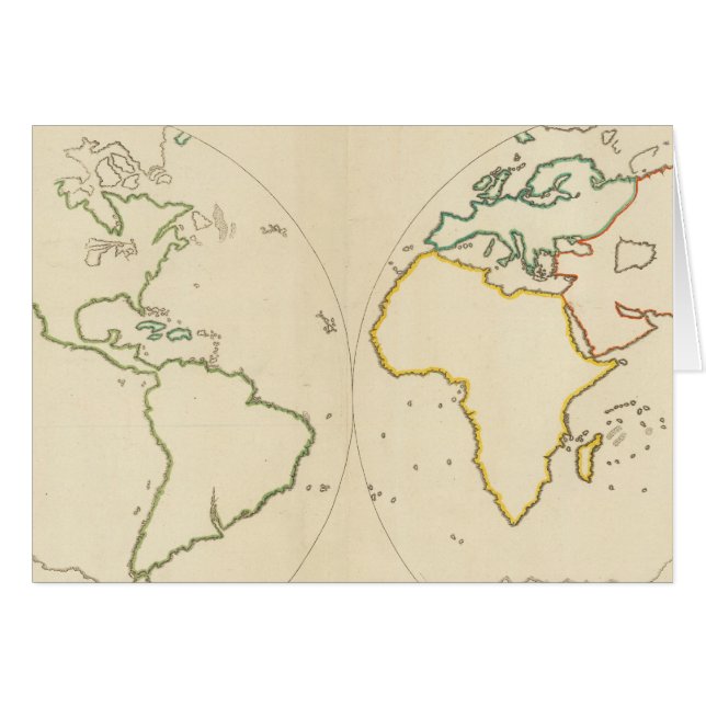 Weltkarte Kontur 2 (Vorderseite (Horizontal))